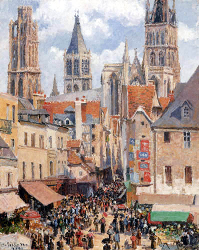 Camille Pissarro - Rue de l´Epicérie in Rouen