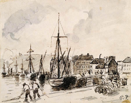 Camille Pissarro - Étude du port de Rouen