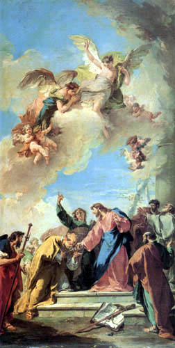 Giambattista Pittoni - Cristo da las llaves a Petrus
