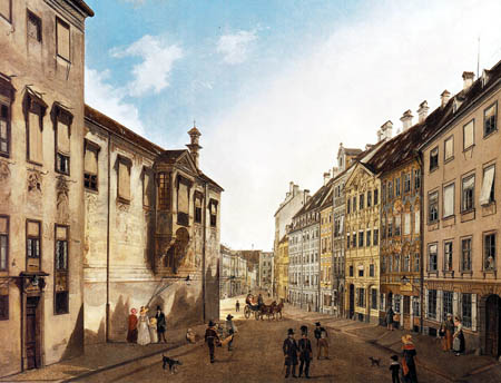 Domenico Quaglio - München - Die Residenzstraße gegen den Max-Joseph-Platz