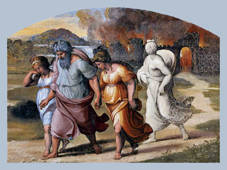 Raffaelo Raphael (Sanzio da Urbino) - Lot Flees from Sodom