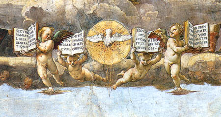 Raffaelo Raphael (Sanzio da Urbino) - Disputation of the Holy Sacrament, Detail