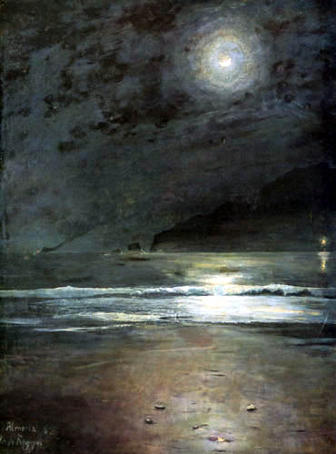 Darío de Regoyos y Valdés - Der Strand von Almeria bei Nacht