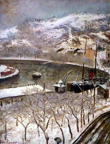 Darío de Regoyos y Valdés - Die Ría von Bilbao im Schnee