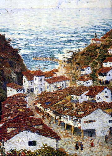 Darío de Regoyos y Valdés - Dorf an der Küste von Kantabrien