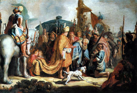 Hermansz. van Rijn Rembrandt - David hoists the severed head of Goliath