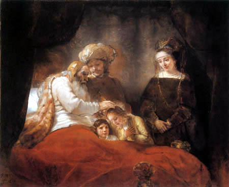 Hermansz. van Rijn Rembrandt - Jacob bendice a los hijos de José