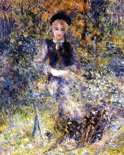 Pierre Auguste Renoir - Mädchen auf einer Gartenbank