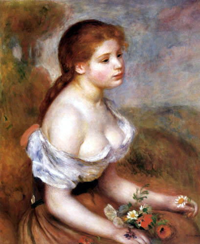 Pierre Auguste Renoir - Fille avec des fleurs