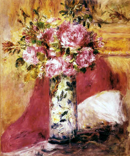 Pierre Auguste Renoir - Roses in a vase