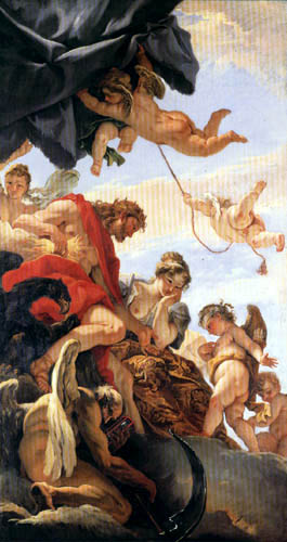 Sebastiano Ricci - Cupido vor Jupiter und Amor, Detail