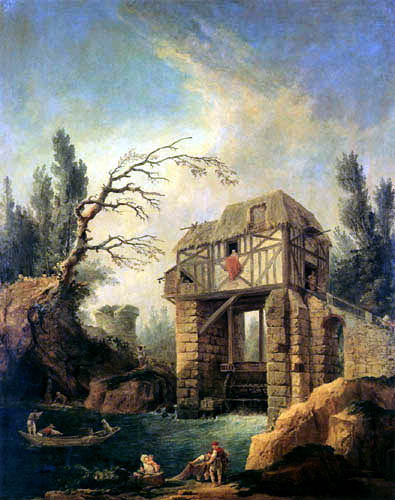 Hubert Robert - The Water Mill at Charenton