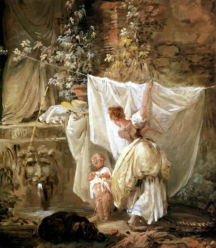 Hubert Robert - Laundress and child