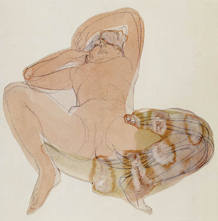 Auguste Rodin - Liegender Frauenakt mit gespreizten Beinen