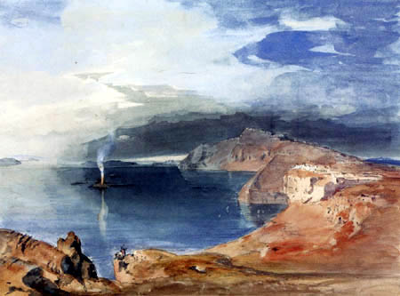 Carl Anton J. Rottmann - Felsen am Meer bei Santorin