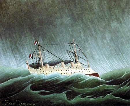 Henri Julien Félix Rousseau - A ship in the storm