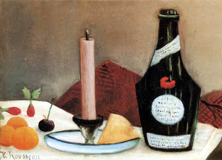 Henri Julien Félix Rousseau - Stillleben mit einer rosa Kerze
