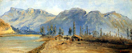 Théodore P. E. Rousseau - Hütten am Rhône-Tal