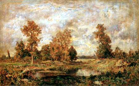Théodore P. E. Rousseau - Landschaft mit Teich
