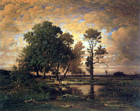 Théodore P. E. Rousseau - Summer sunset