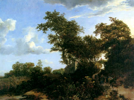 Jacob Isaack van Ruisdael - Eseltreiber in einer Landschaft