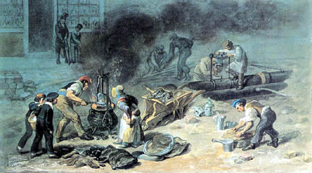 George Scharf - The Laying of the Water-Main in Tottenham Court Road