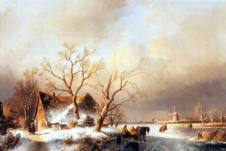 Andreas Schelfhout - Winter landscape