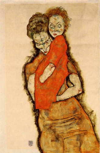 Egon Schiele - Mother and child
