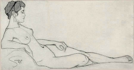 Egon Schiele - A Reclining Nude