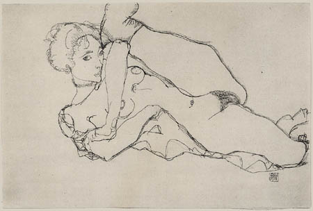 Egon Schiele - Femme Nue allonge