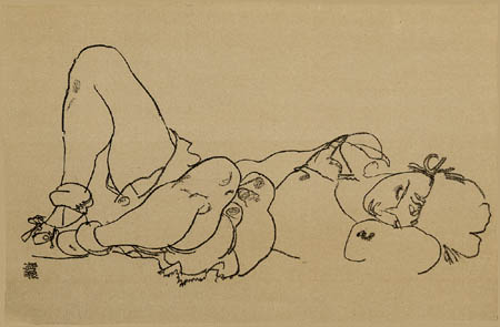 Egon Schiele - A Reclining Woman