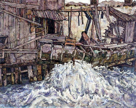 Egon Schiele - Moulin dans les ruines