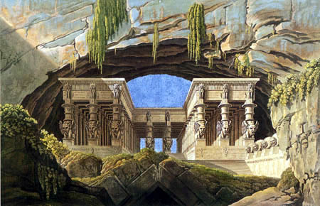 Karl Friedrich Schinkel - Der Portikus am Palast der Königin der Nacht