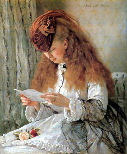 Otto Scholderer - A Girl Reading a Letter