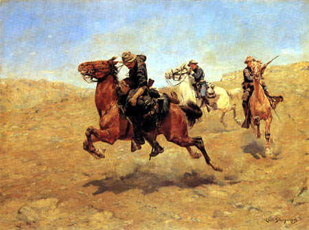 Charles Schreyvogel - Soldiers en horseback