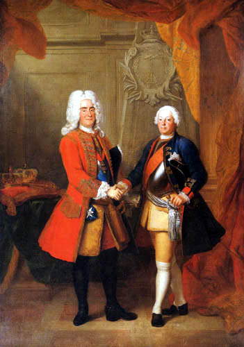 Louis de Silvestre - König August II. von Polen und Friedrich Wilhelm I. von Preußen