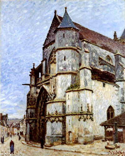 Alfred Sisley - Die Kirche von Moret im Winter