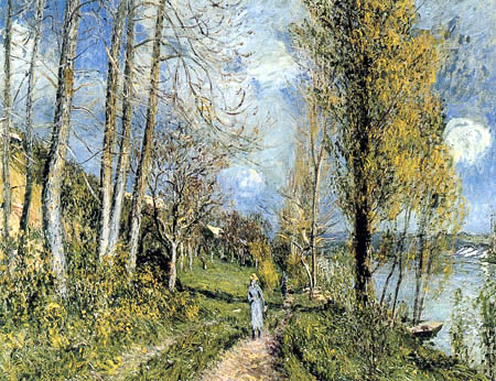 Alfred Sisley - Rive de fleuve de la Seine, By