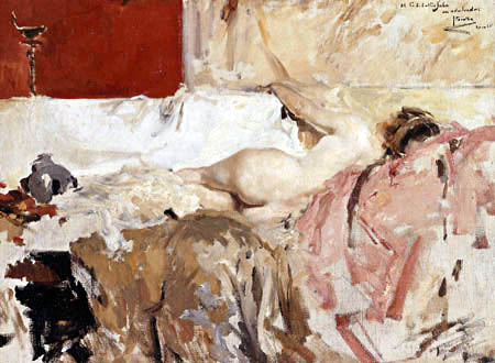 Joaquín Sorolla y Bastida - Bacchante. Female Nude from the Back