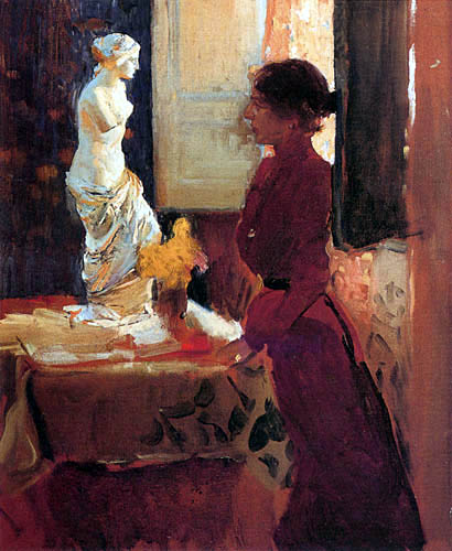 Joaquín Sorolla y Bastida - Clothilde contemplating Venus de  Milo