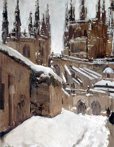 Joaquín Sorolla y Bastida - Burgos Cathedral under the Snow