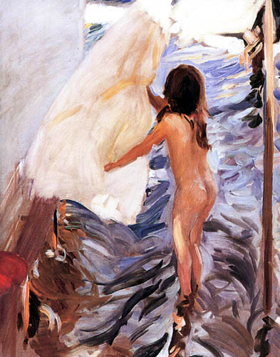 Joaquín Sorolla y Bastida - Girl leaving the bath