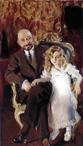 Joaquín Sorolla y Bastida - Portrait of Carlos Urcola Ibarra with his Daughter