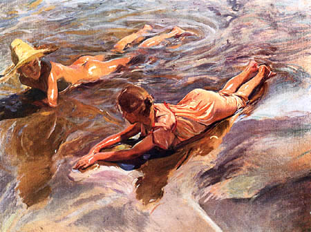 Joaquín Sorolla y Bastida - Playing in the water