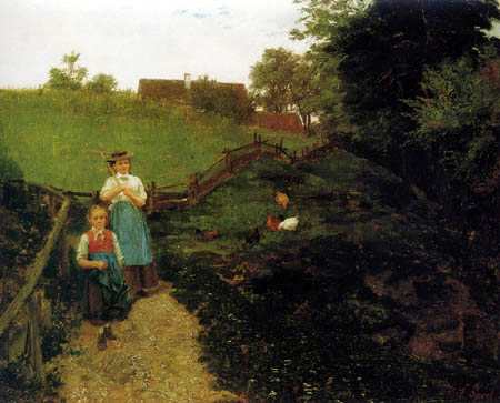 Johann Sperl - Farmer girl with child