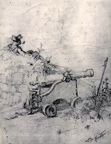 Carl Spitzweg - Soldat mit Kanone