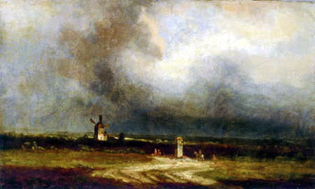 Carl Spitzweg - Landscape with windmill