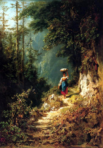 Carl Spitzweg - Mädchen im Gebirge