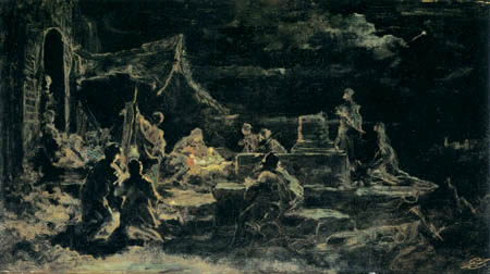 Carl Spitzweg - Adoration of the shepherds