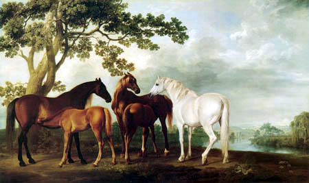 George Stubbs - Horses in a landscape